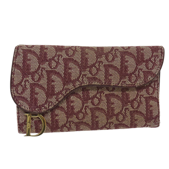 Christian Dior Trotter Canvas Saddle Wallet Red Auth ai709 - Picture 13 of 16